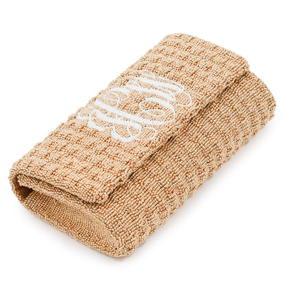 Jackie Custom Beaded Basketweave Clutch