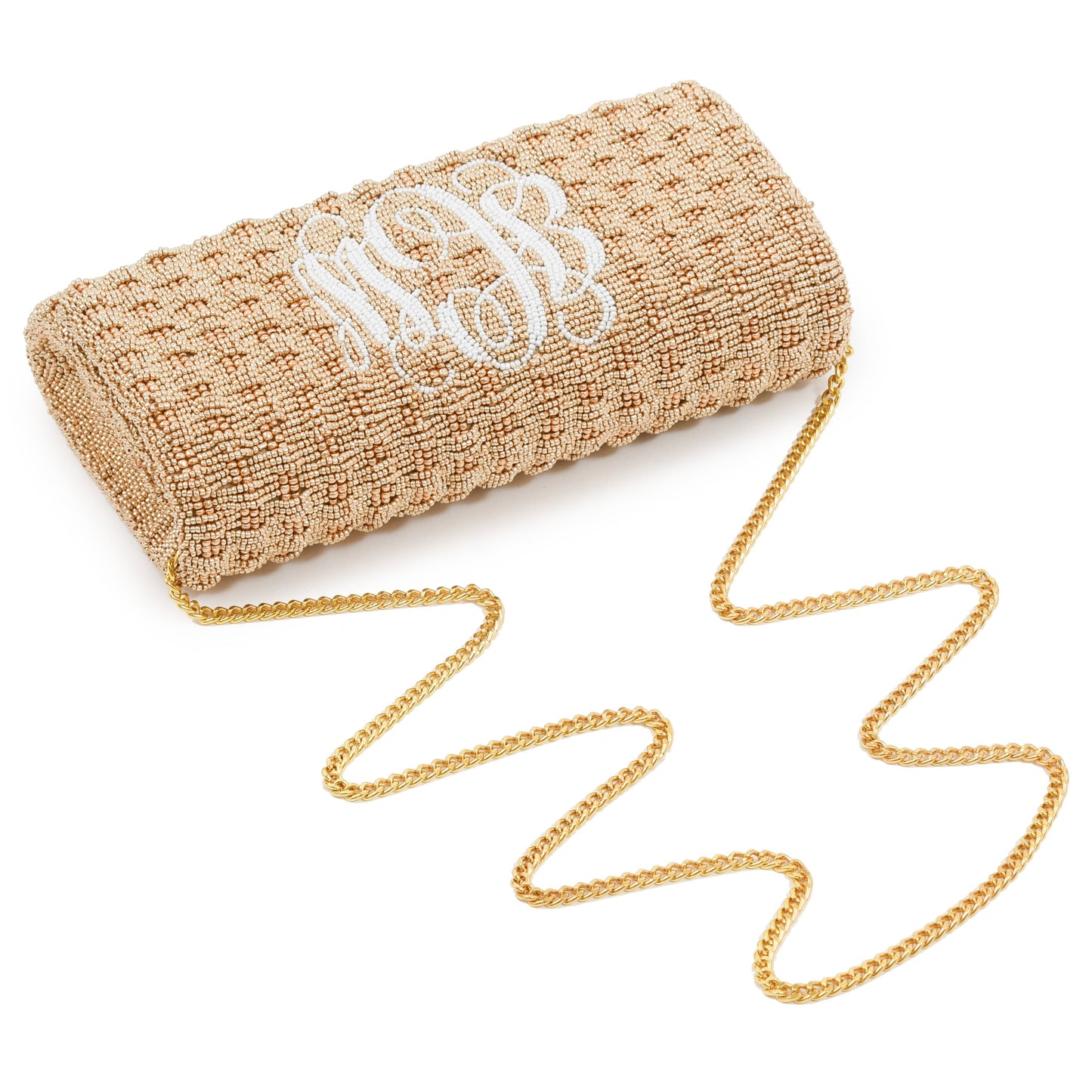 Jackie Custom Beaded Basketweave Clutch