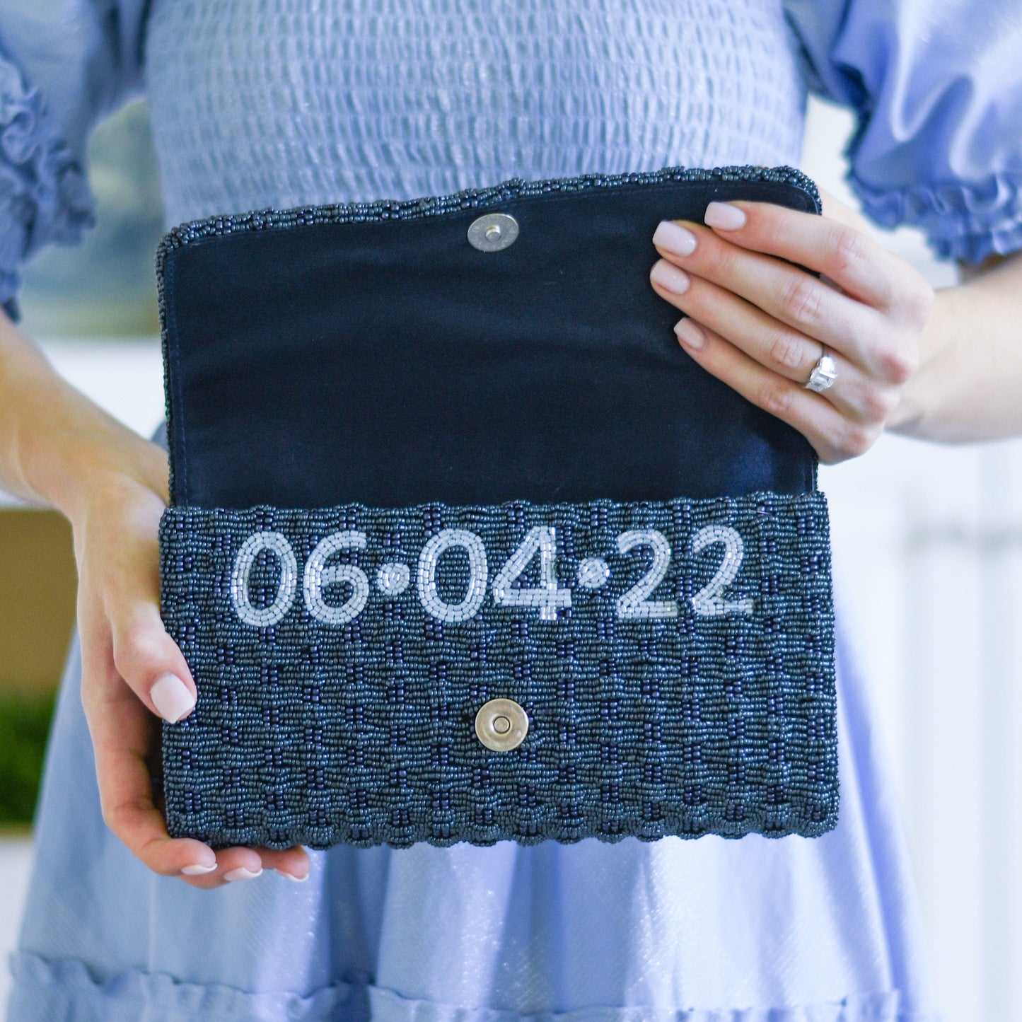 Jackie Custom Beaded Basketweave Clutch