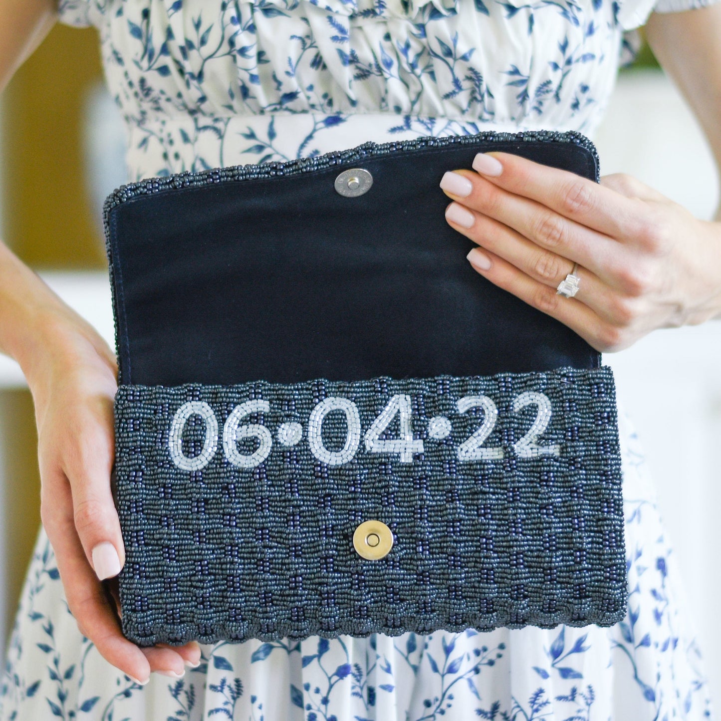 Jackie Custom Beaded Basketweave Clutch