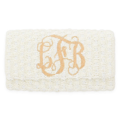 Jackie Custom Beaded Basketweave Clutch