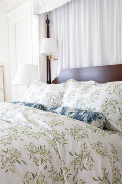Lilac in Green Pillow Case