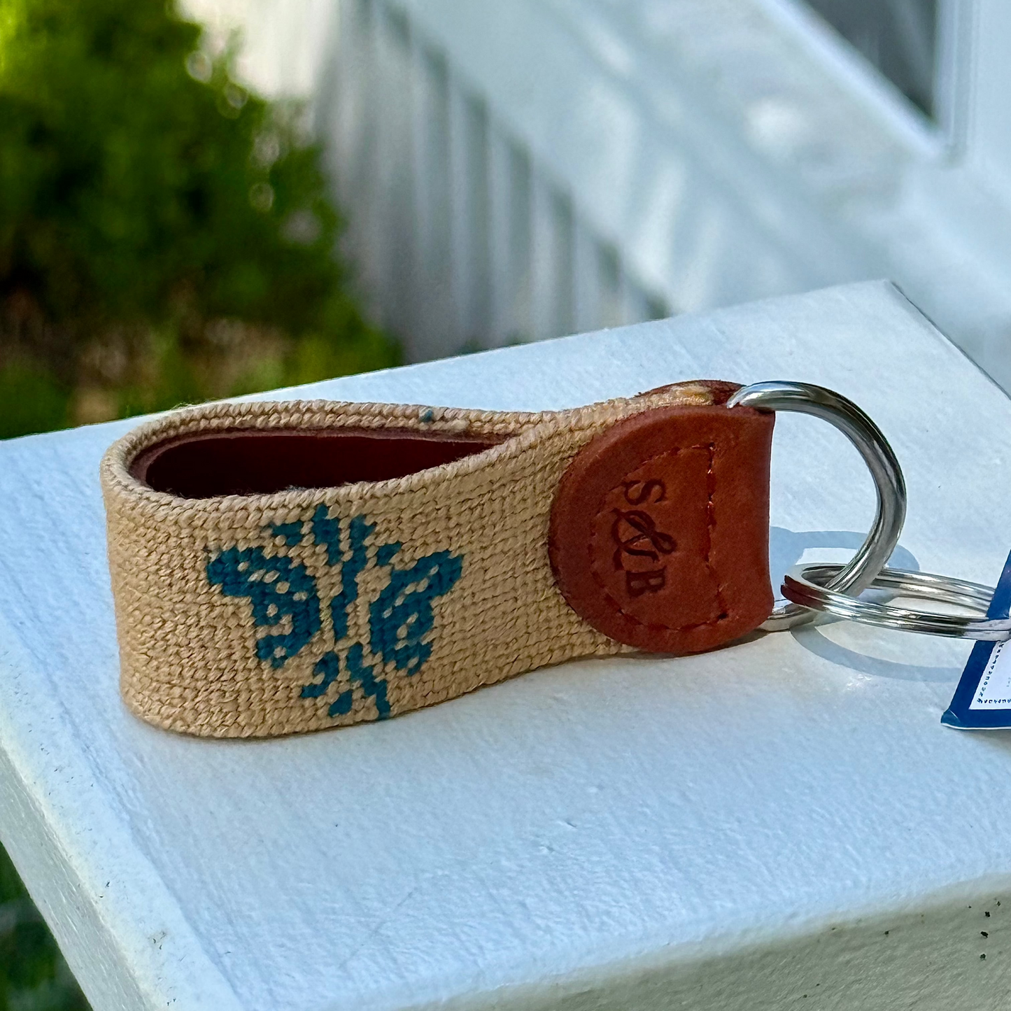 Kiawah River Needlepoint Key Fob