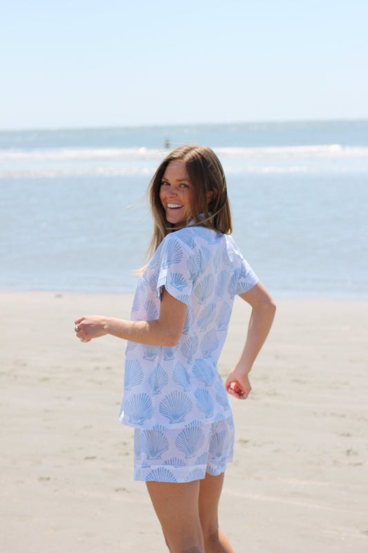 Blue Scallop Shell Set - Short / Short