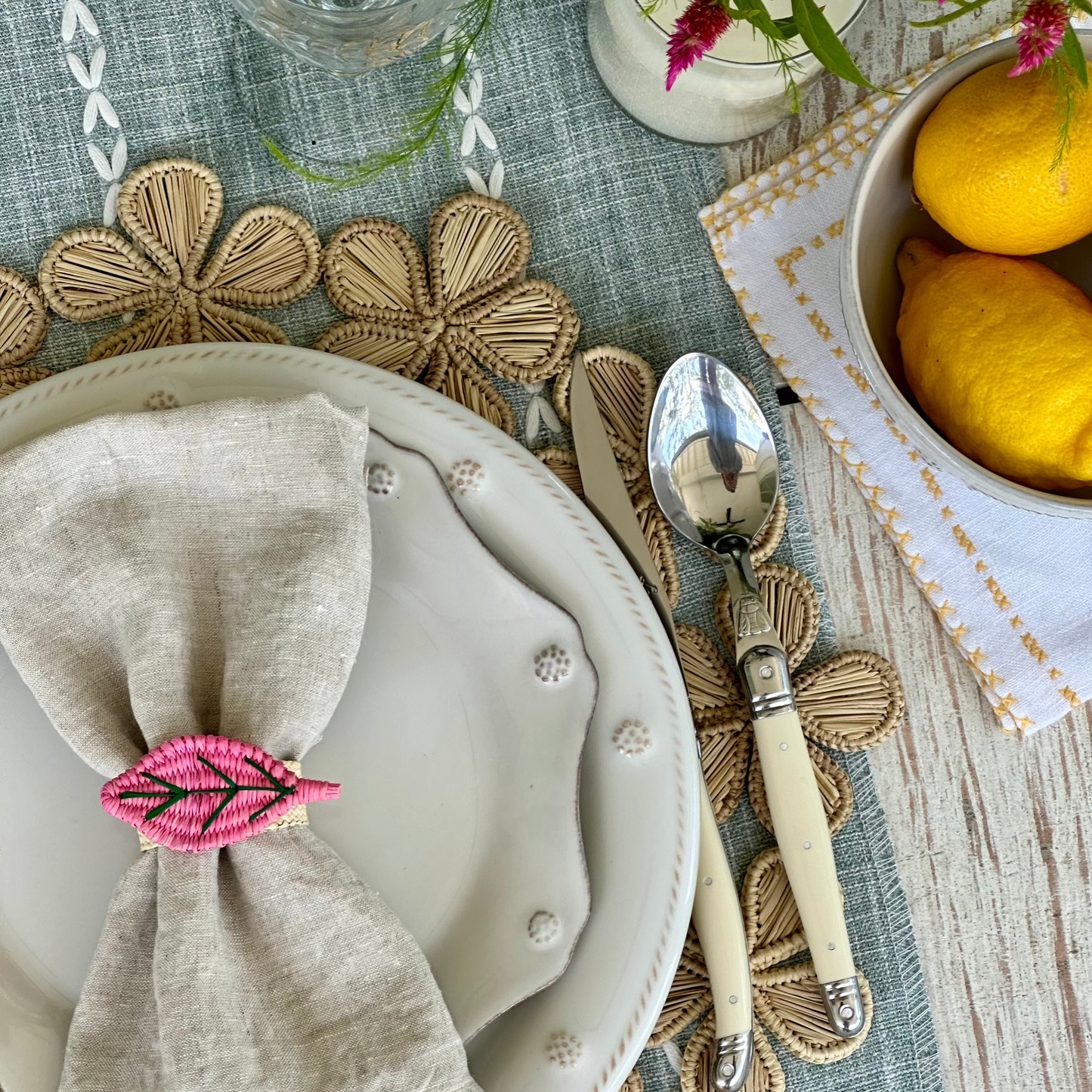 Pink Leaf Napkin Ring