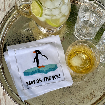 Easy On The Ice Cocktail Napkins