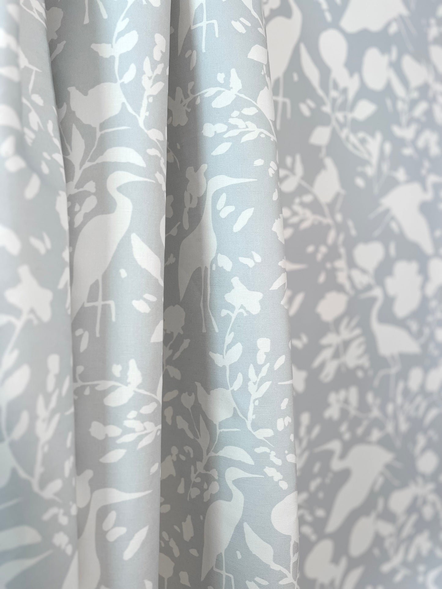 Egrets for Hadley in White and Natural Blue Wallpaper
