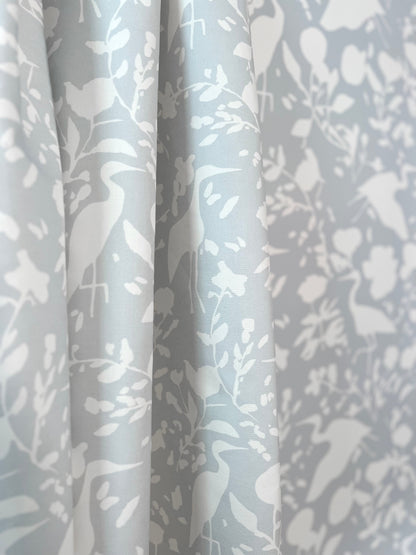 Egrets for Hadley in White and Natural Blue Wallpaper