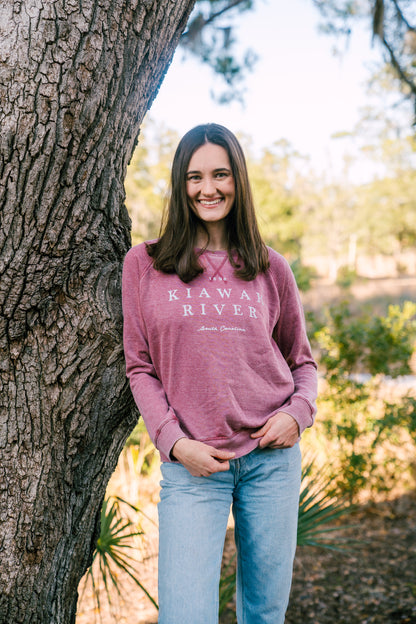 Women's 1698 Burnout Wash Sweatshirt - Cranberry
