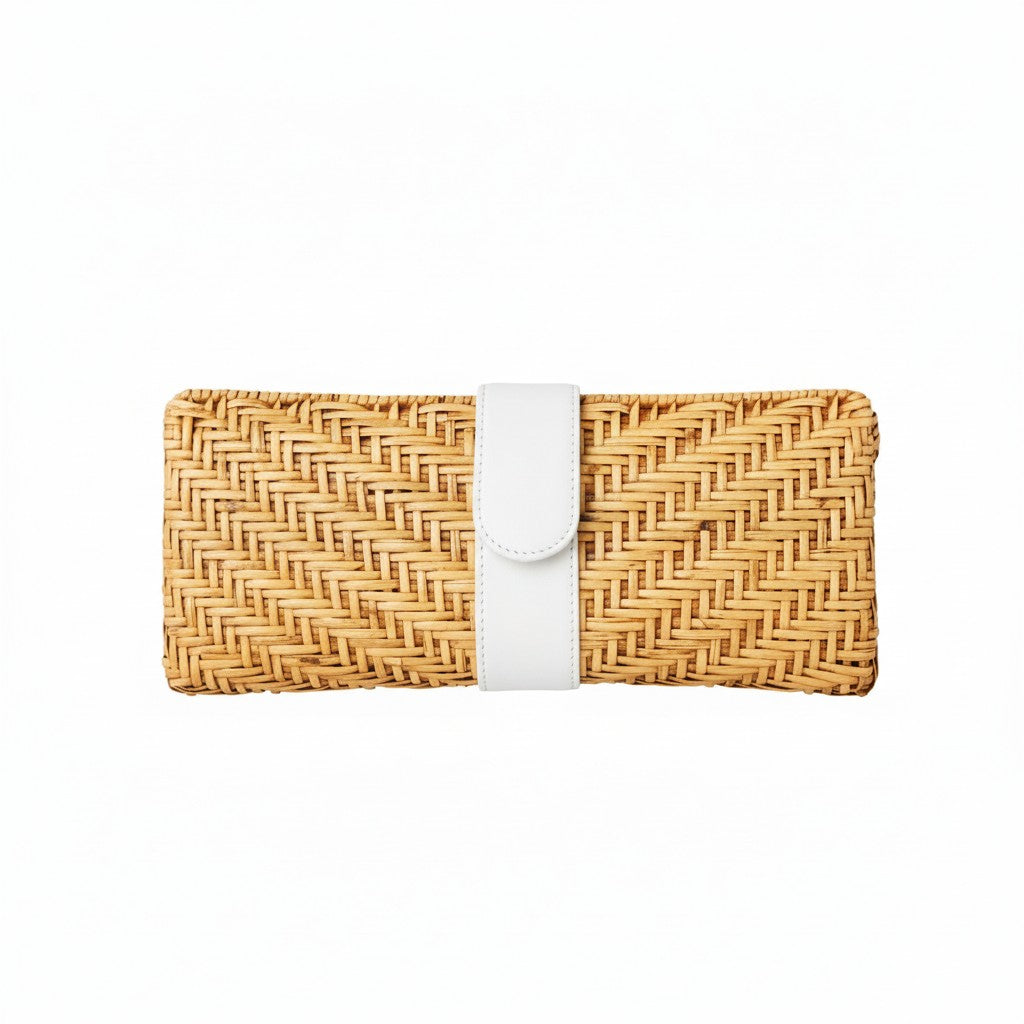 Karen Woven Rattan Clutch