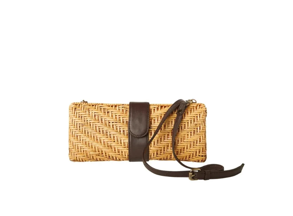 Karen Woven Rattan Clutch