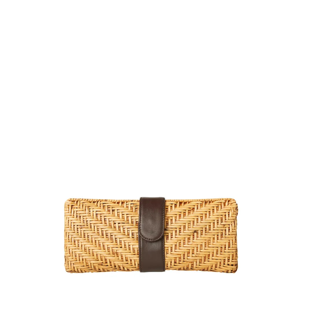 Karen Woven Rattan Clutch