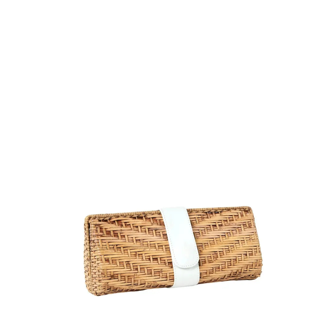 Karen Woven Rattan Clutch