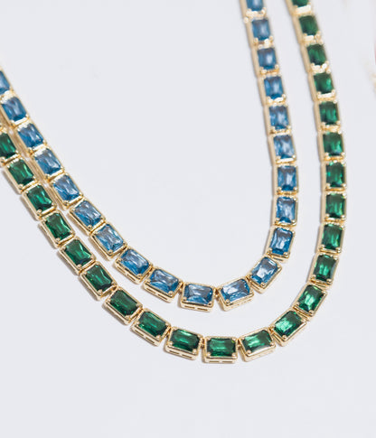 Liza Slider Necklace in Smoked Sapphire