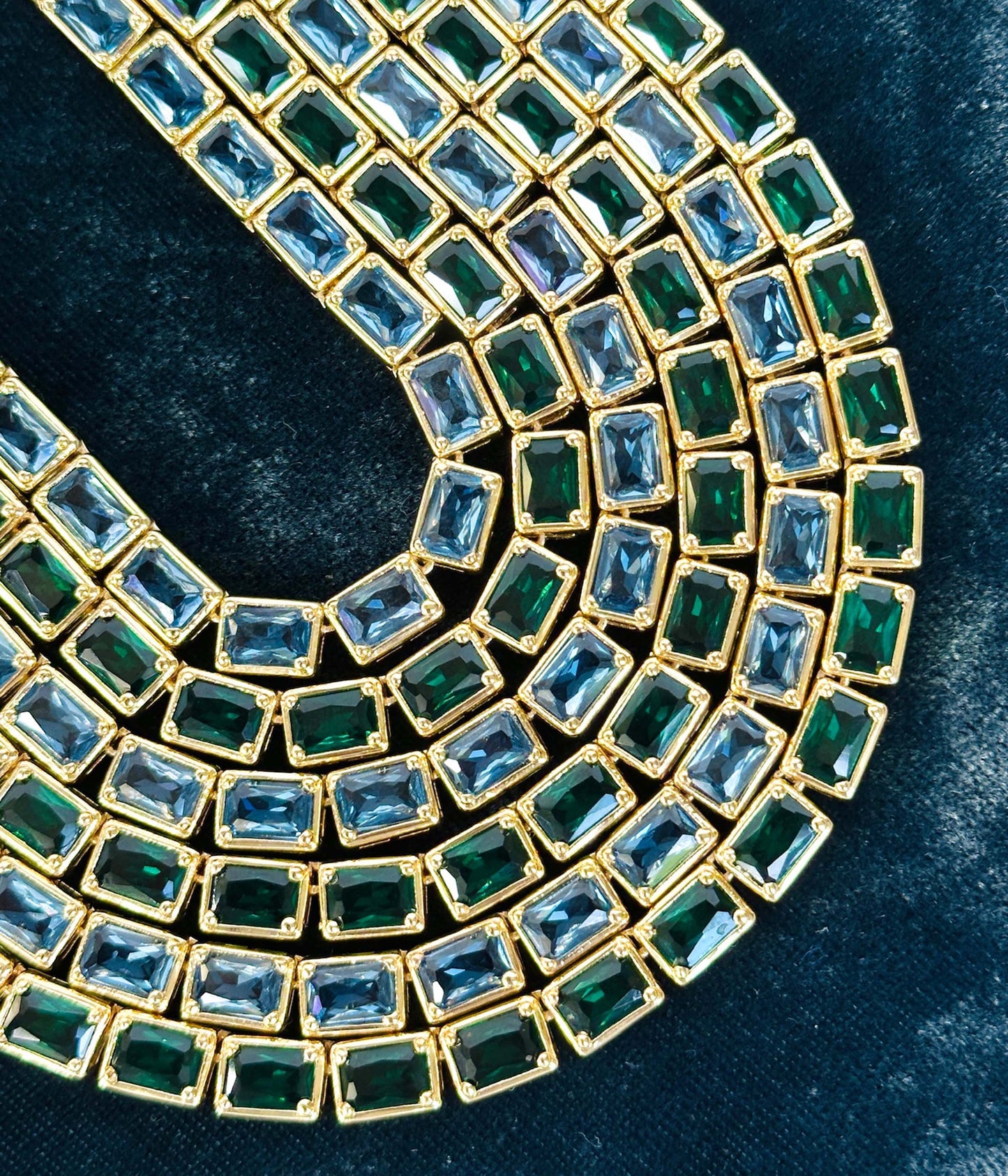 Liza Slider Necklace in Smoked Sapphire