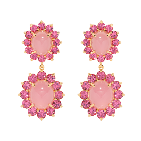 Georgie Drop Earrings in Pink