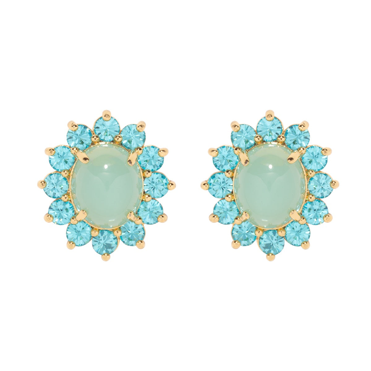 Georgie Stud Earrings in Aqua