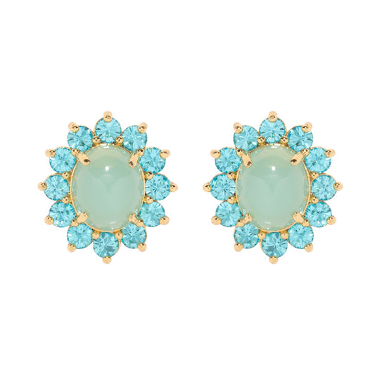 Georgie Stud Earrings in Aqua