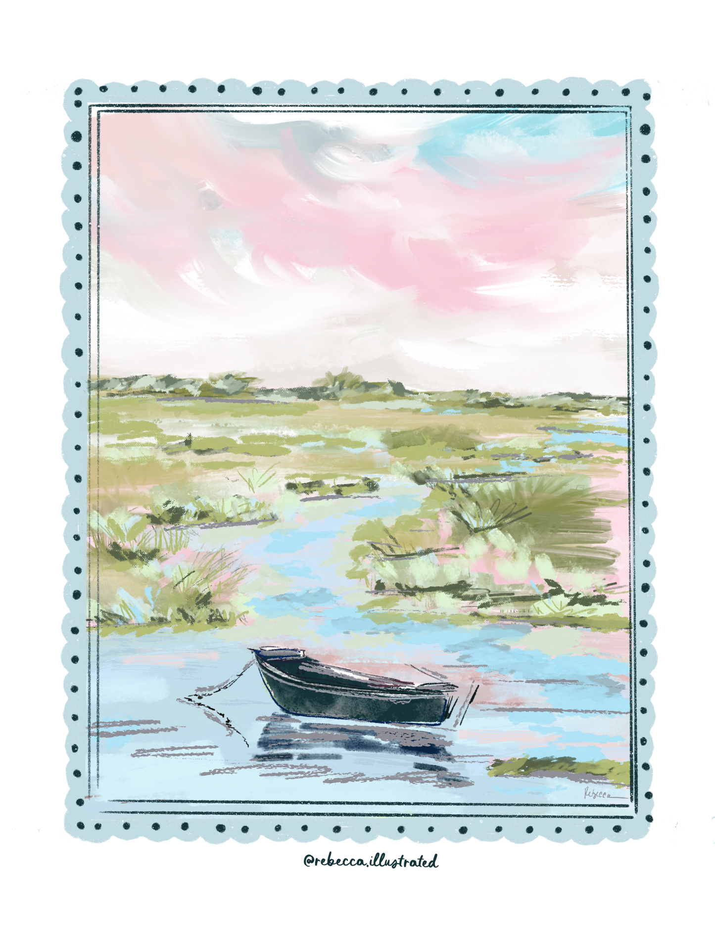 MARSH BOAT - Art Print
