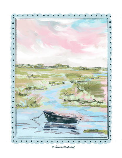 MARSH BOAT - Art Print