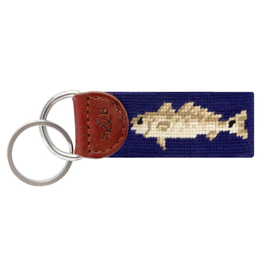 Red Fish Key Fob - Navy