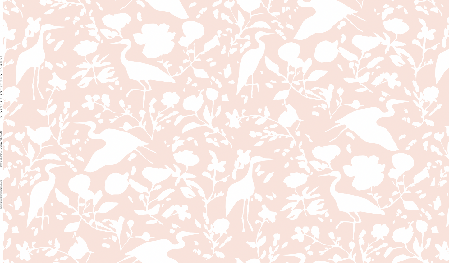 Egrets for Hadley in White & Blush- Fabric