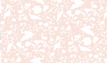 Egrets for Hadley in White & Blush- Fabric