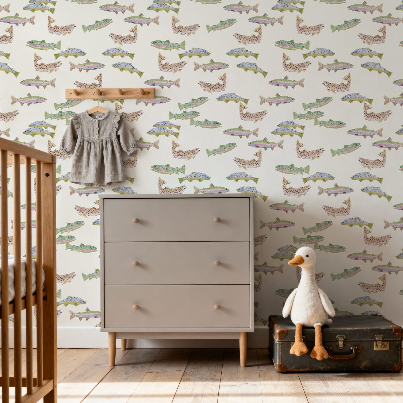 Tight Lines in Cream Wallpaper