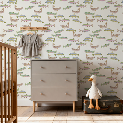 Tight Lines in Cream Wallpaper