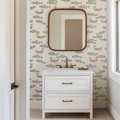 Tight Lines in Cream Wallpaper