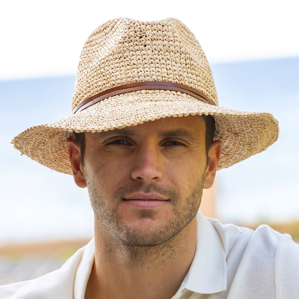 Raffia hat mens on sale