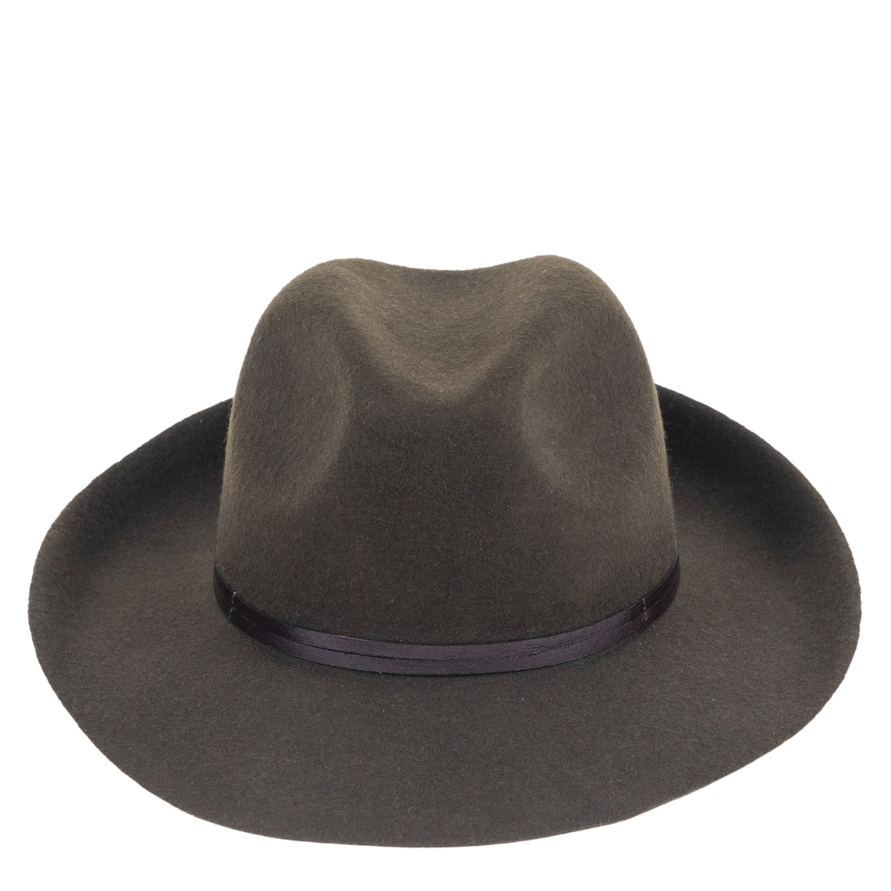 Leather Tie Felt Hat - Loden