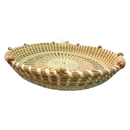 Small Rice Fanna with Love Knots made in the Lowcountry Charleston South Carolina in the Gullah Geechee tradition.