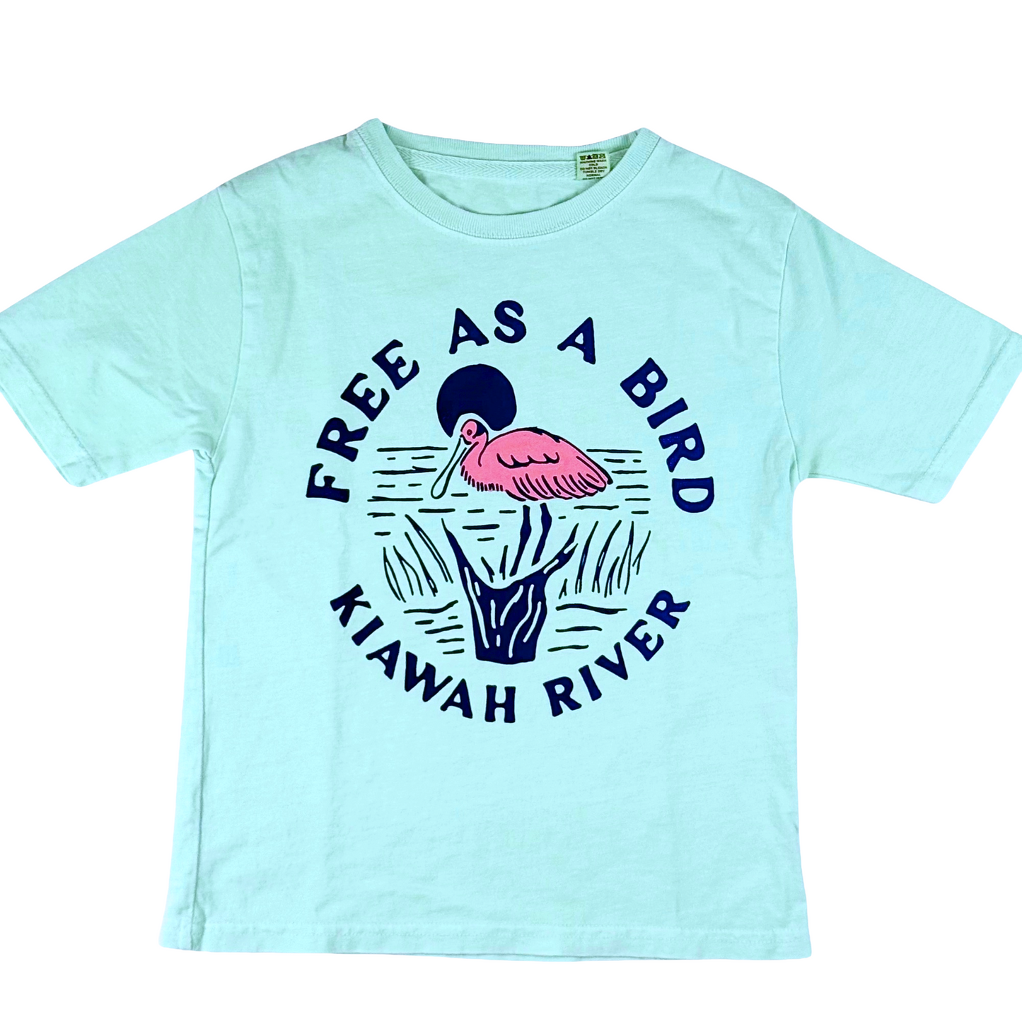 Children's Free as a Bird Spoonbill T-Shirt - Mint Green