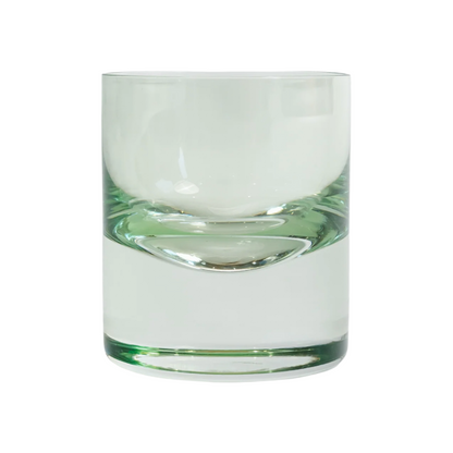 Hand-Blown Green Rocks Glasses | Set of 2