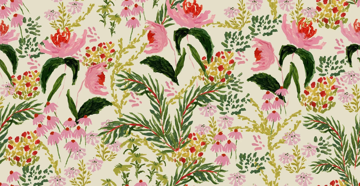 Wild French Garden in Chartreuse Fabric SWATCH