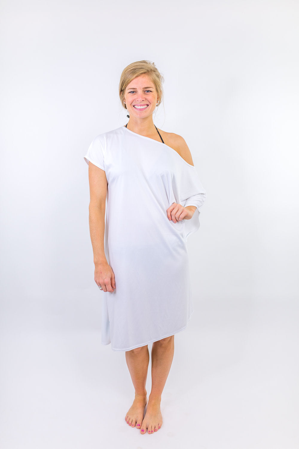 Sand Dunes White Mini Coastal Caftan