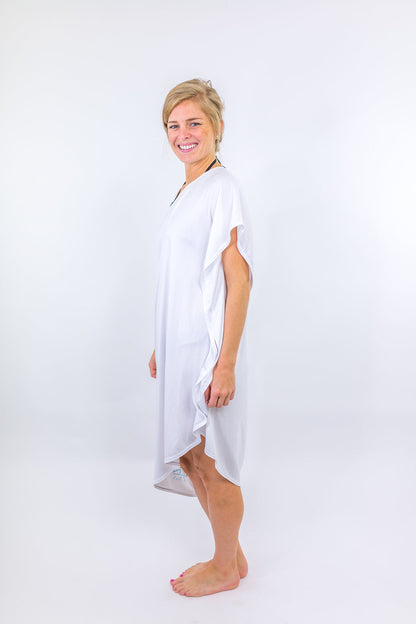 Sand Dunes White Mini Coastal Caftan