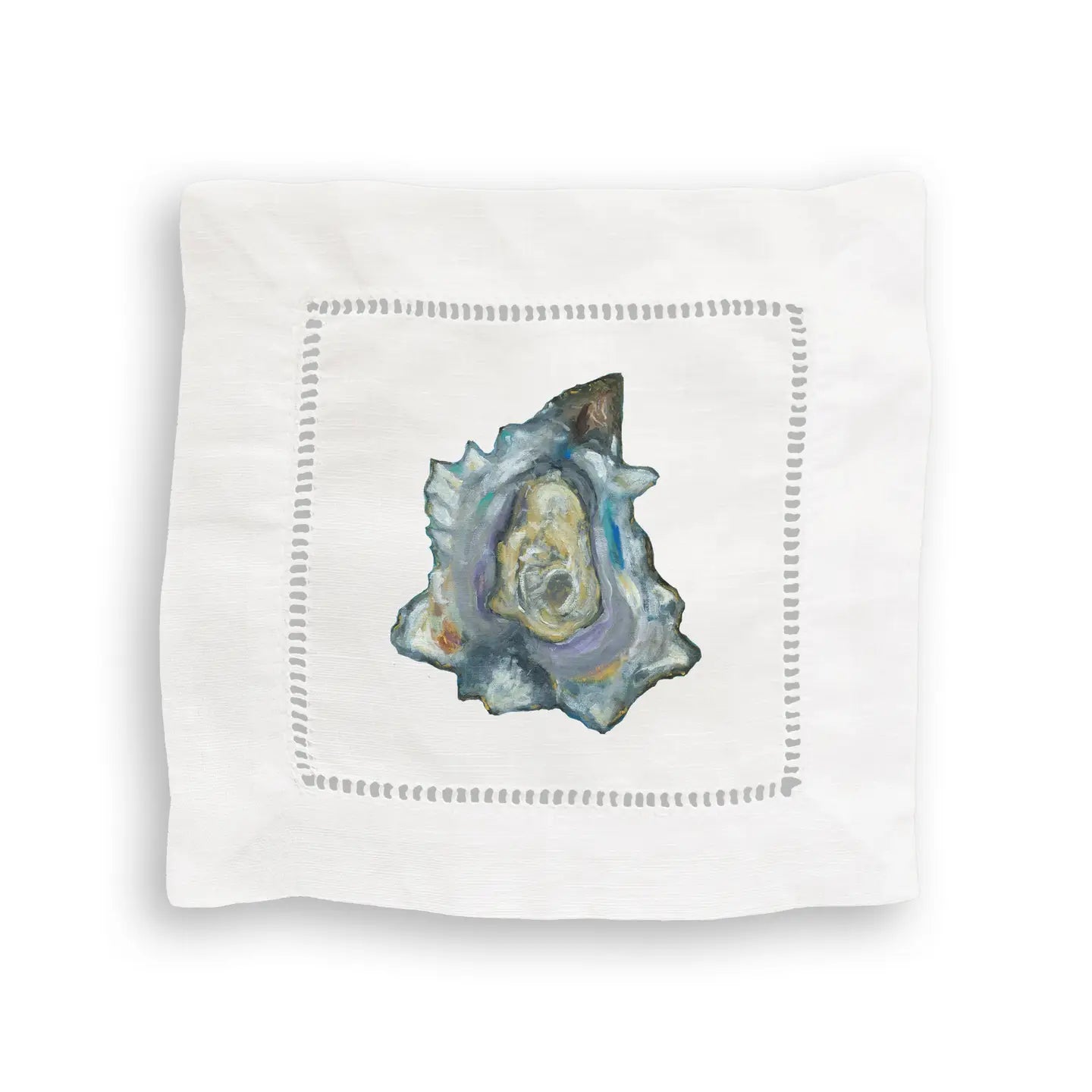 Colorful Oysters Mixed Linen Cocktail Napkin Set