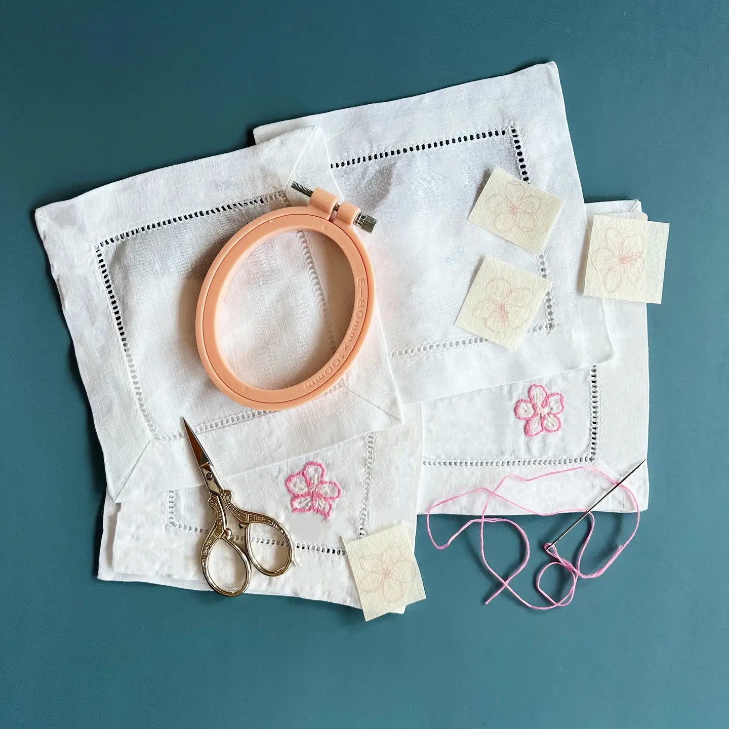 Cherry Blossom Napkins Embroidery Kit