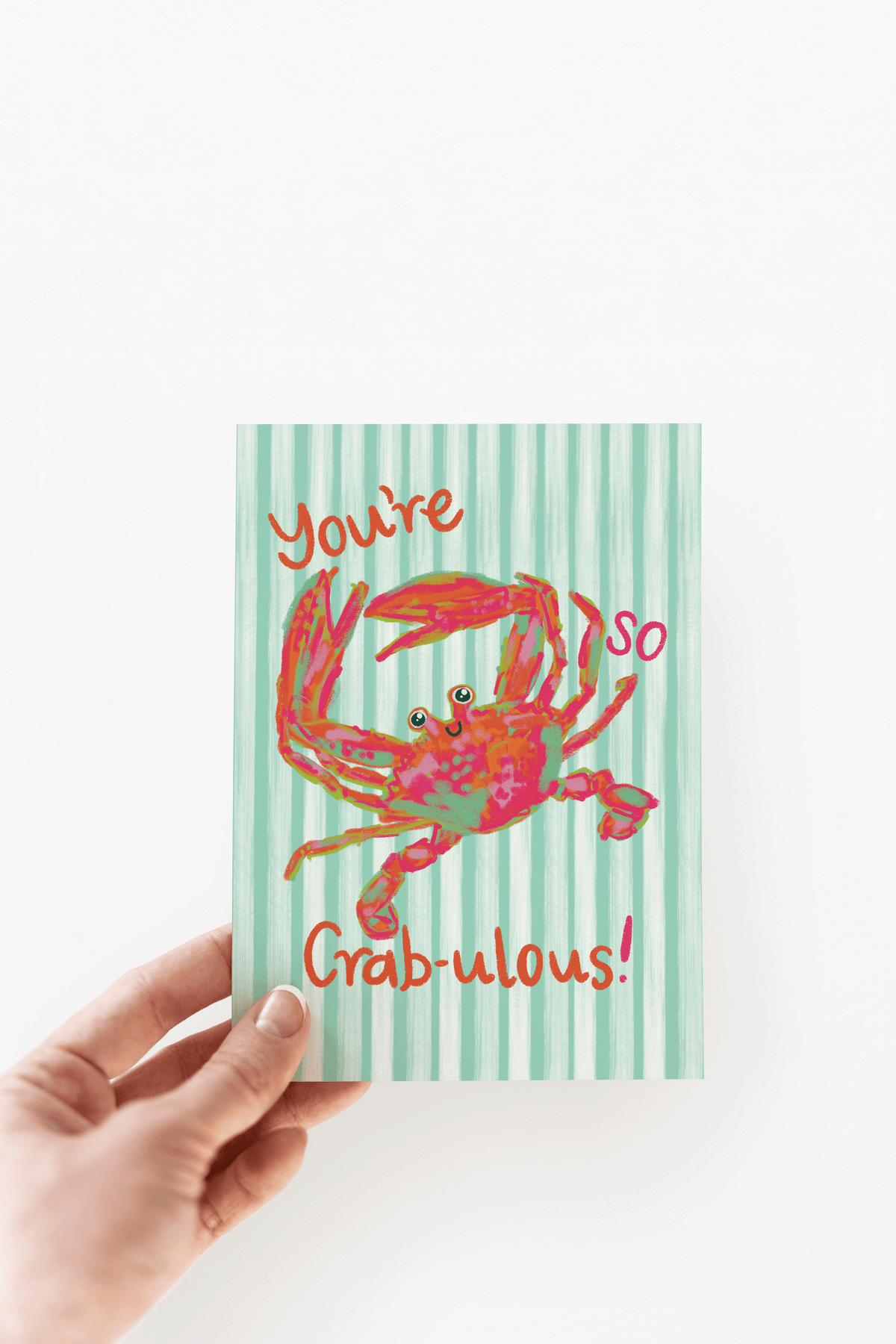 You're So Crab-ulous! Crab Beach Coastal Greeting Card