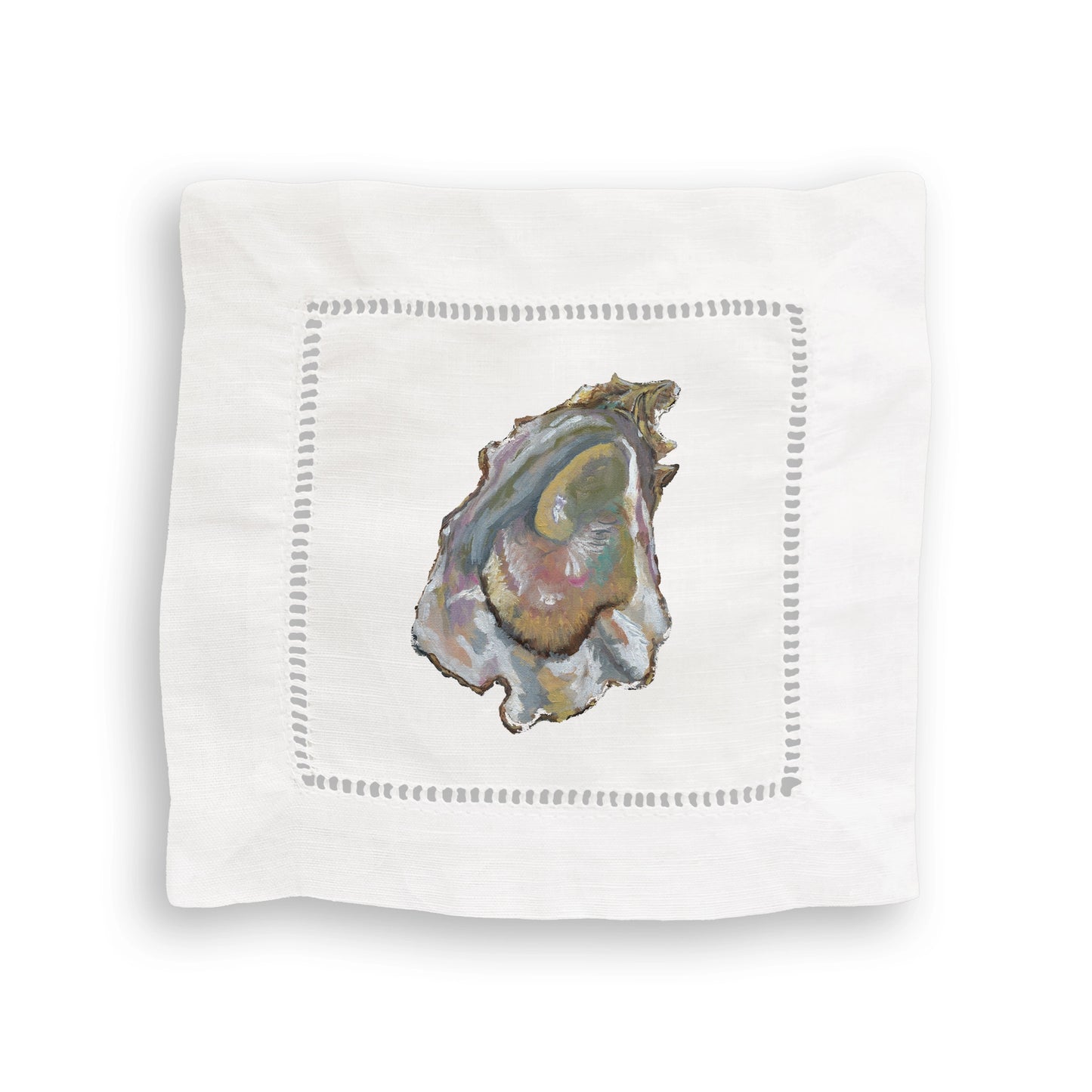 Colorful Oysters Mixed Linen Cocktail Napkin Set