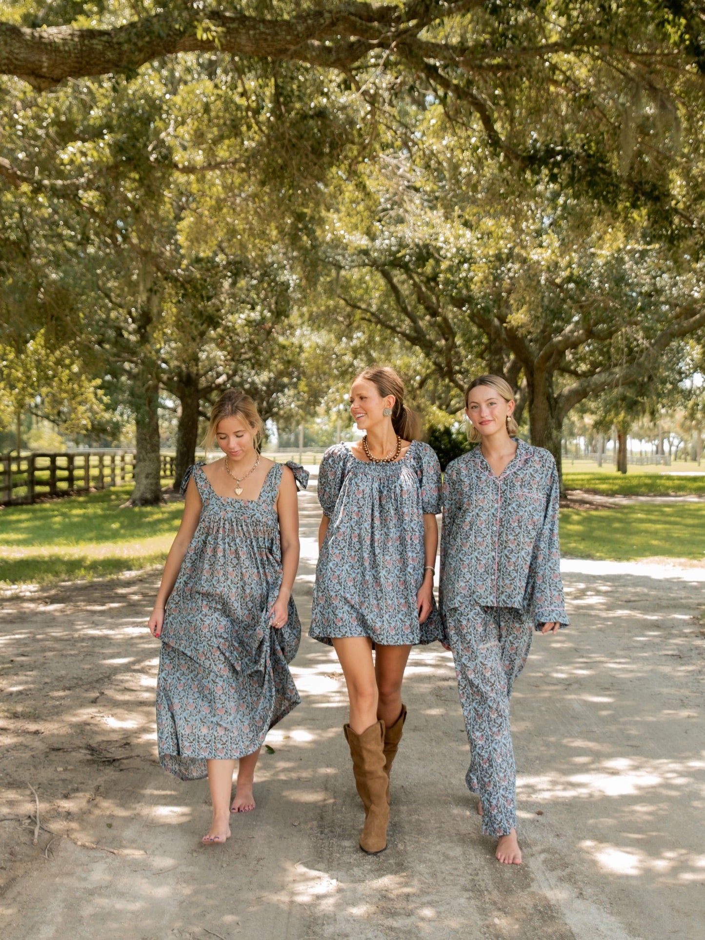 The Tie Maxi Dress - Blue Woodland Bouquet