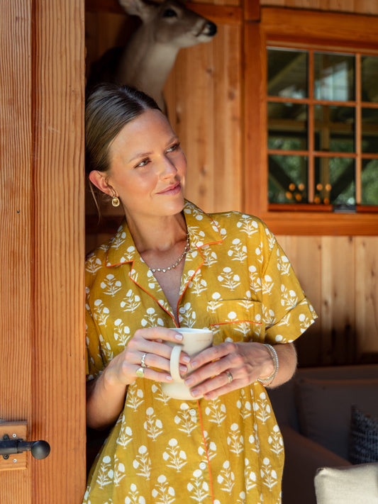 Butterscotch Bouquet Pajama Set - Short / Long