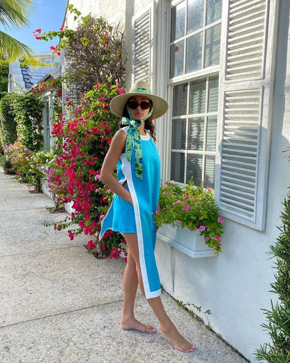 Hollyhock Sun Hat - Pink Pansy Block Print Hat Scarf